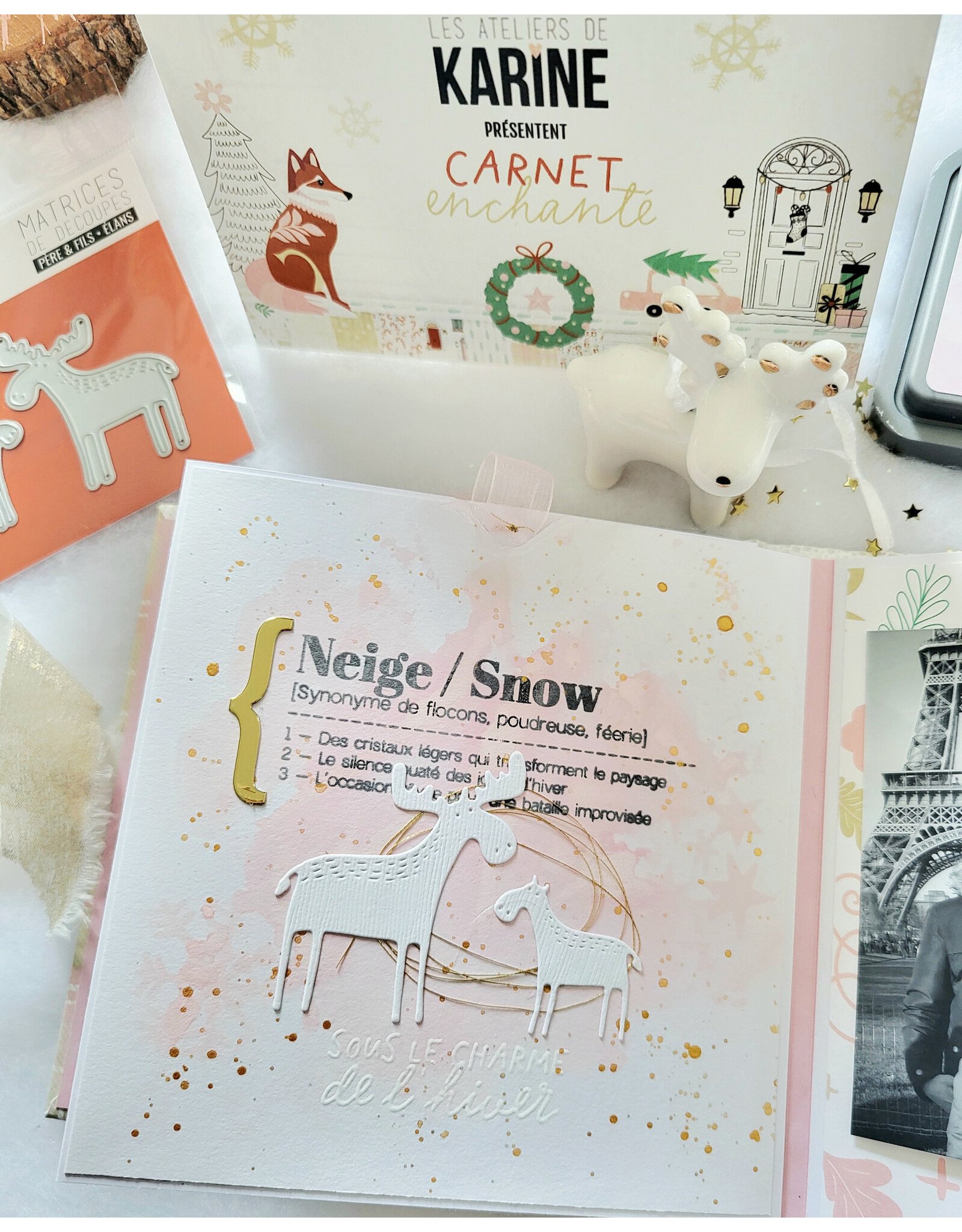 LES ATELIERS DE KARINE LES ATELIERS DE KARINE CARNET ENCHANTÉ PÈRE & FILS ELANS DIE SET