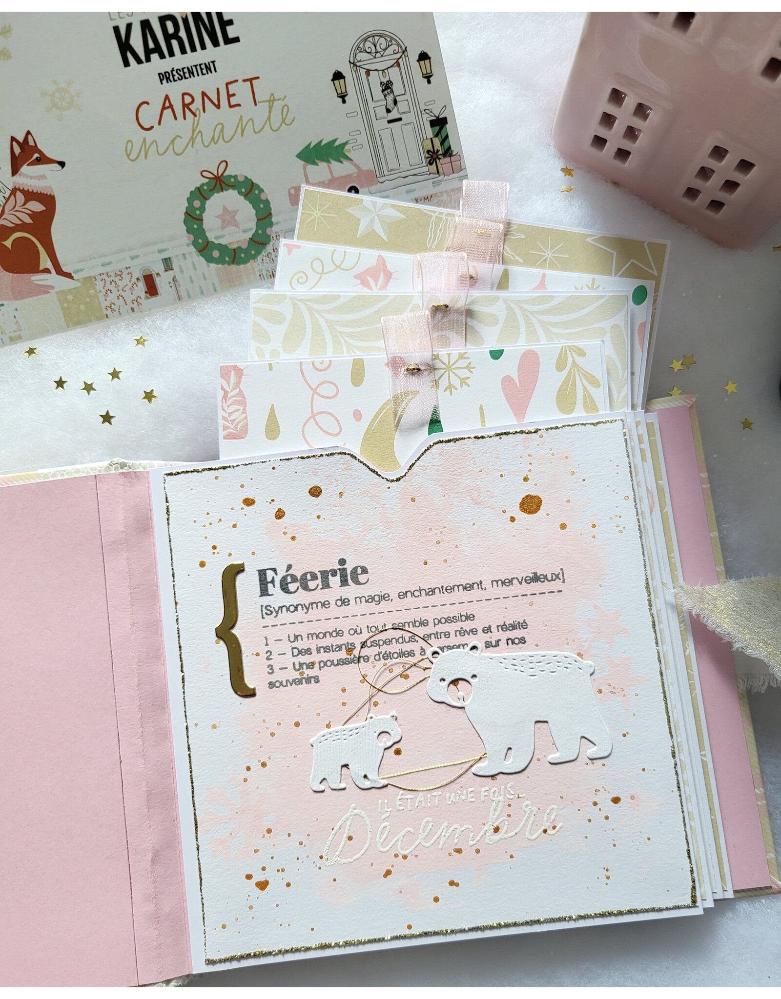 LES ATELIERS DE KARINE LES ATELIERS DE KARINE CARNET ENCHANTÉ PÈRE & FILS OURS DIE SET