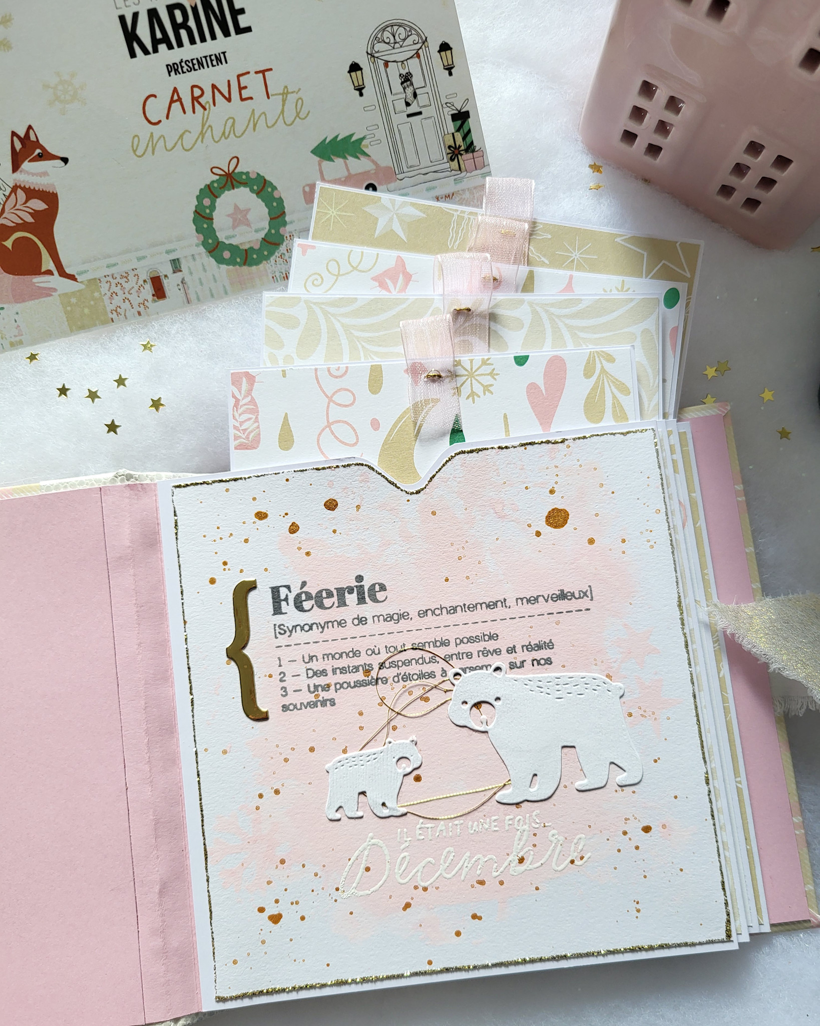 LES ATELIERS DE KARINE LES ATELIERS DE KARINE CARNET ENCHANTÉ PÈRE & FILS OURS DIE SET