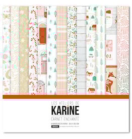 LES ATELIERS DE KARINE LES ATELIERS DE KARINE CARNET ENCHANTÉ 12x12 COLLECTION 6 PAPIERS + UN CALQUE