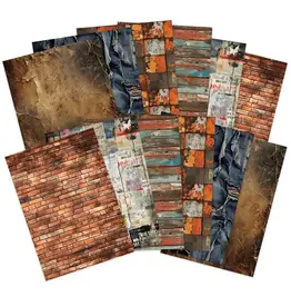 HUNKYDORY CRAFTS LTD. HUNKYDORY ADORABLE SCORABLE DESIGNER A4 CARD PACKS - ROUGH & READY 12 SHEETS