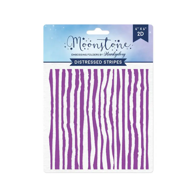 HUNKYDORY CRAFTS LTD. HUNKYDORY MOONSTONE DISTRESSED STRIPES EMBOSSING FOLDER