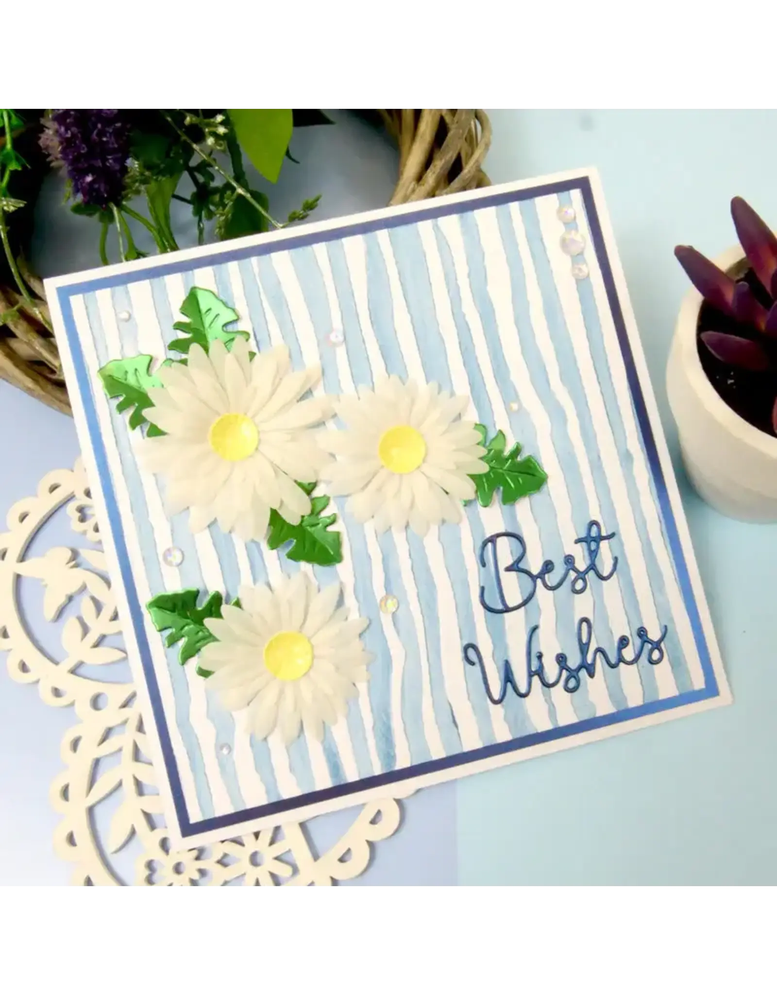 HUNKYDORY CRAFTS LTD. HUNKYDORY MOONSTONE DISTRESSED STRIPES EMBOSSING FOLDER