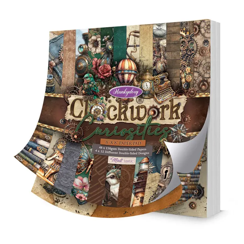 HUNKYDORY CRAFTS LTD. HUNKYDORY CLOCKWORK CURIOSITIES 8x8 PAPER PAD