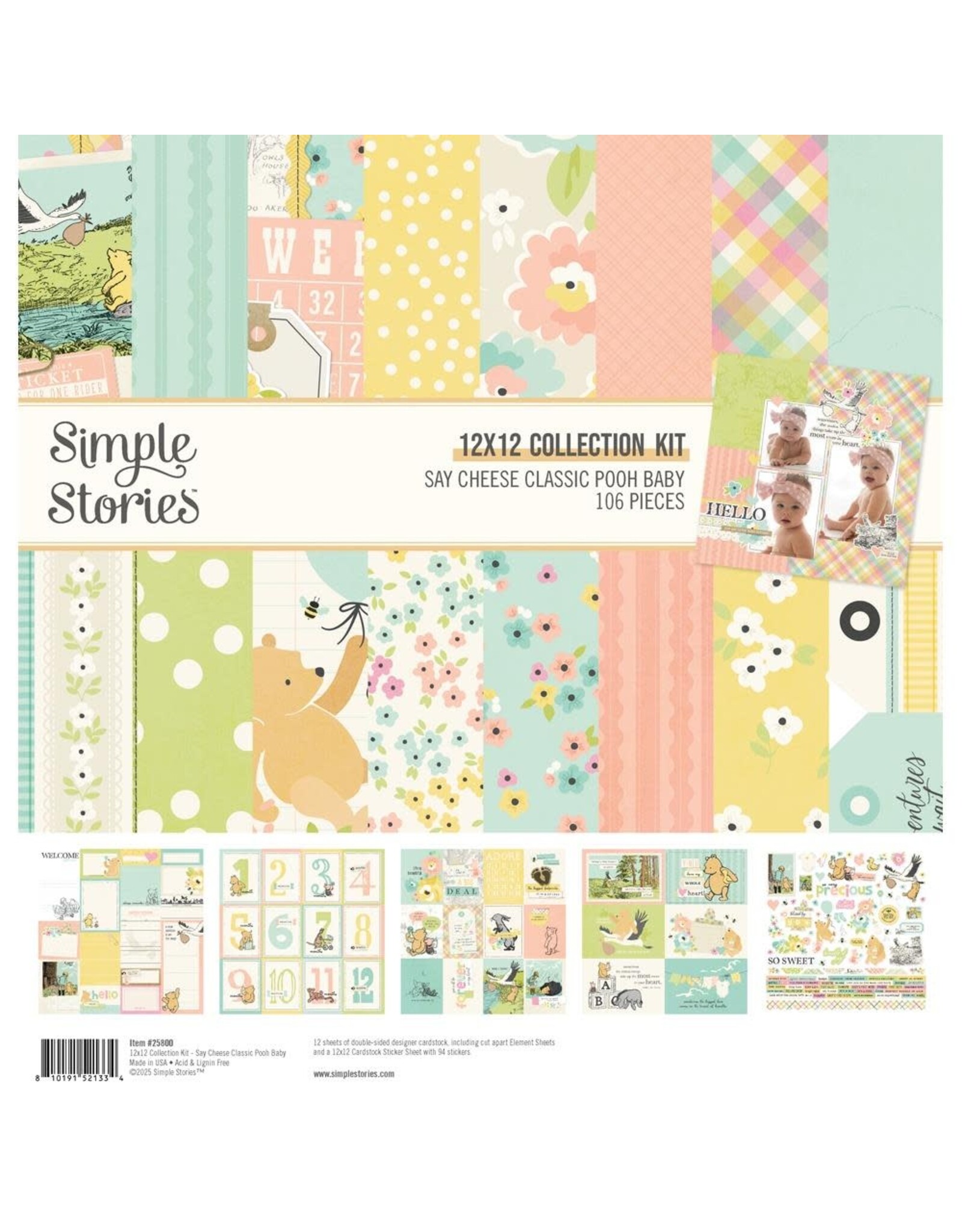 SIMPLE STORIES SIMPLE STORIES CLASSIC POOH BABY 12x12 COLLECTION KIT