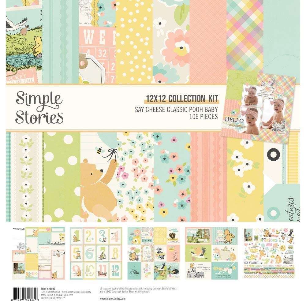 SIMPLE STORIES SIMPLE STORIES CLASSIC POOH BABY 12x12 COLLECTION KIT