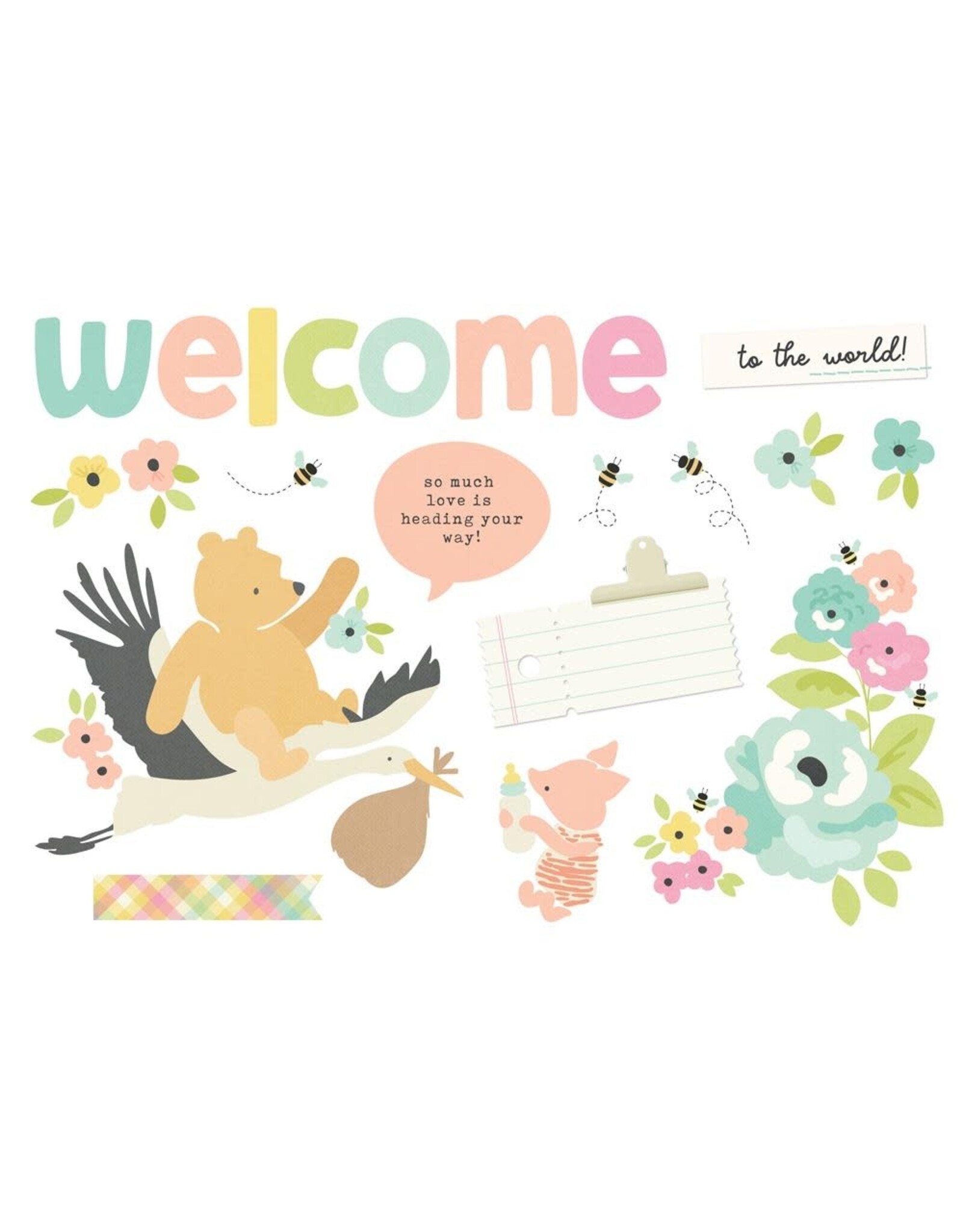 SIMPLE STORIES SIMPLE STORIES SIMPLE PAGES CLASSIC POOH BABY PAGE PIECES 14/PK