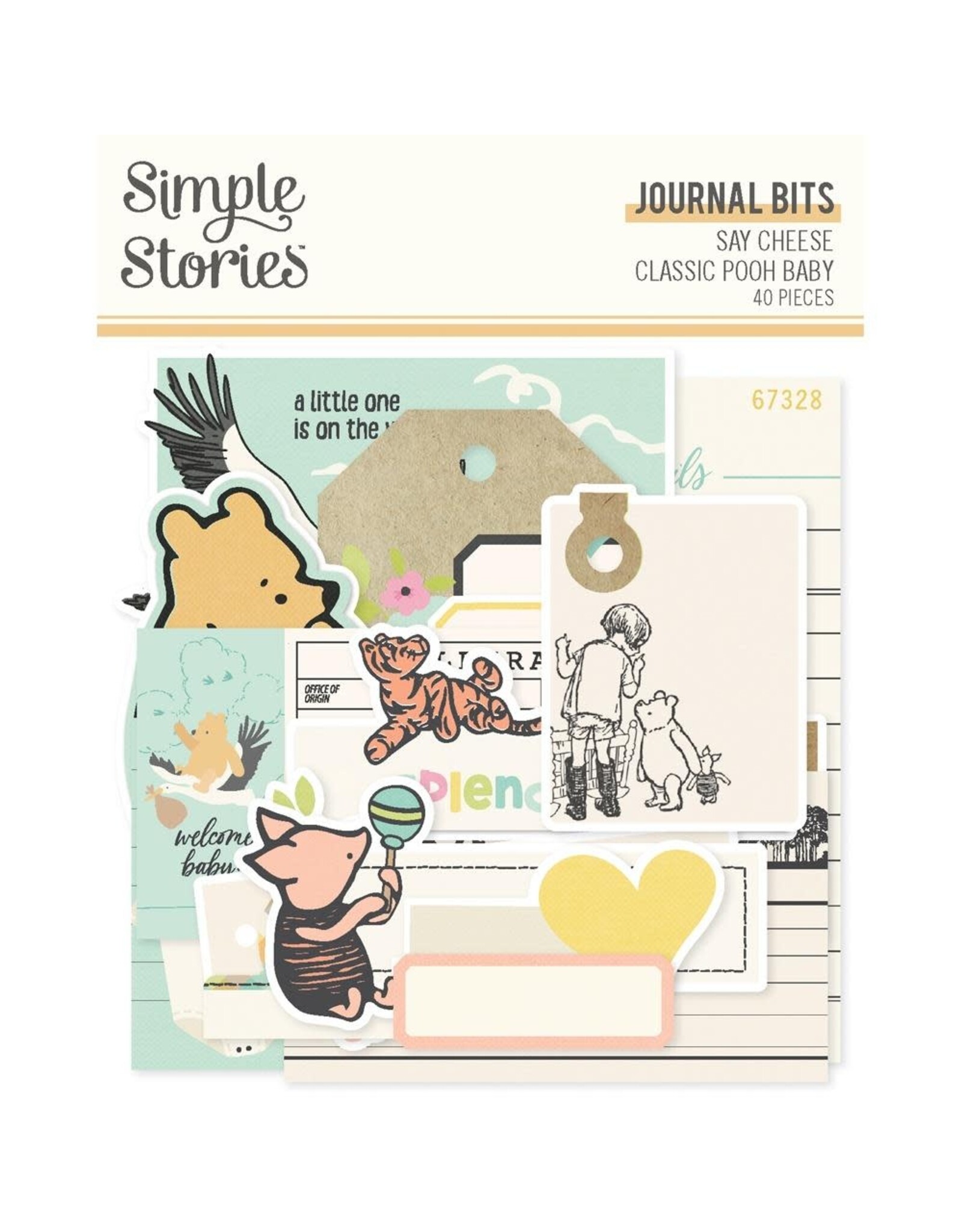SIMPLE STORIES SIMPLE STORIES CLASSIC POOH BABY JOURNAL BITS & PIECES 40/PK