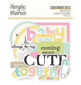 SIMPLE STORIES SIMPLE STORIES CLASSIC POOH BABY SENTIMENT BITS & PIECES 59/PK