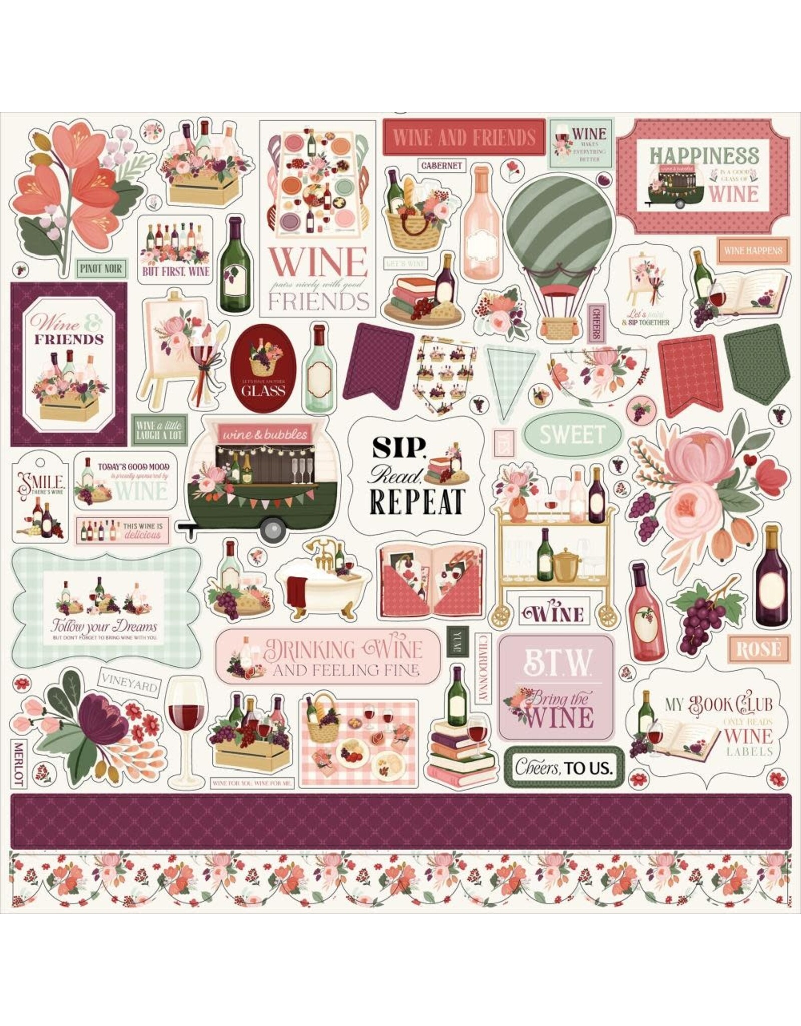 CARTA BELLA CARTA BELLA WINE ELEMENTS 12x12 CARDSTOCK STICKERS