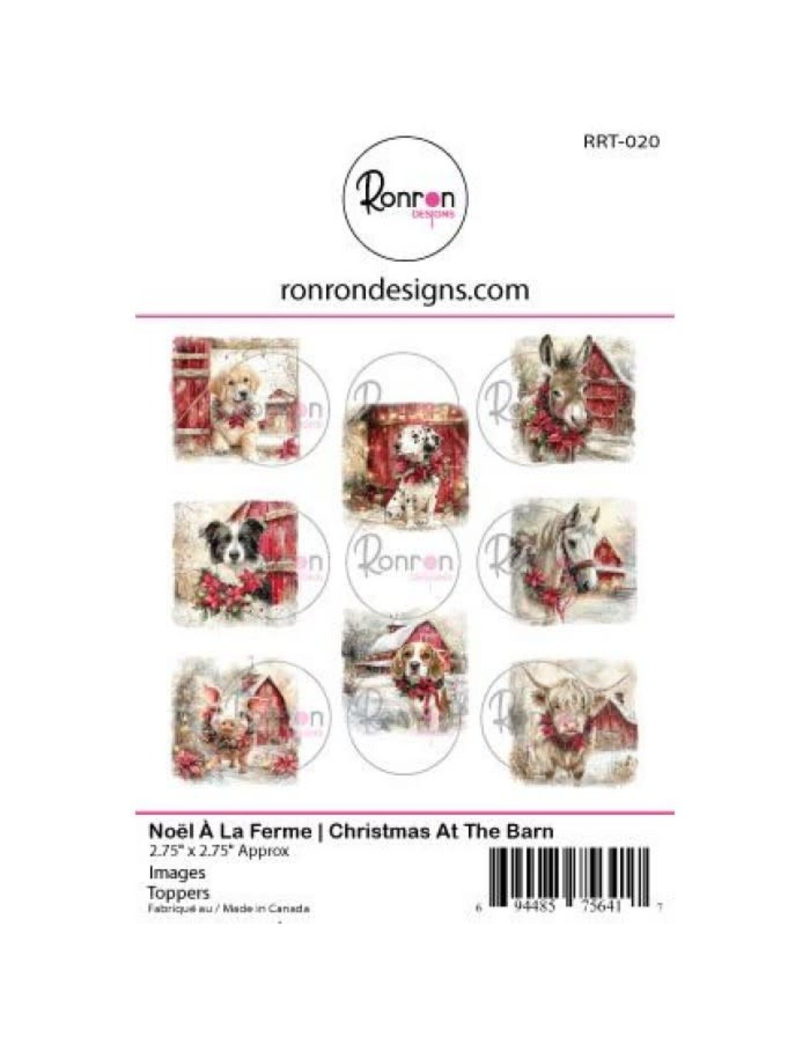 RONRON DESIGNS RONRON DESIGNS NOËL À LA FERME TOPPERS