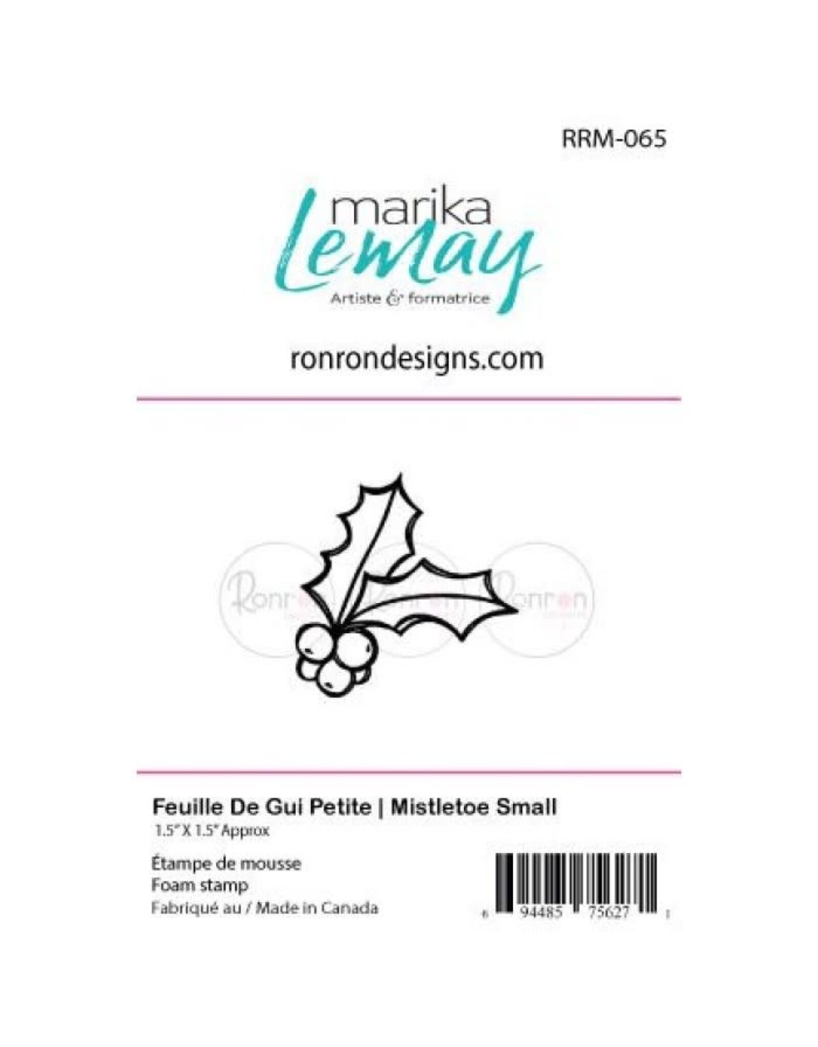 RONRON DESIGNS RONRON DESIGNS FEUILLE DE GUI PETITE FOAM STAMP