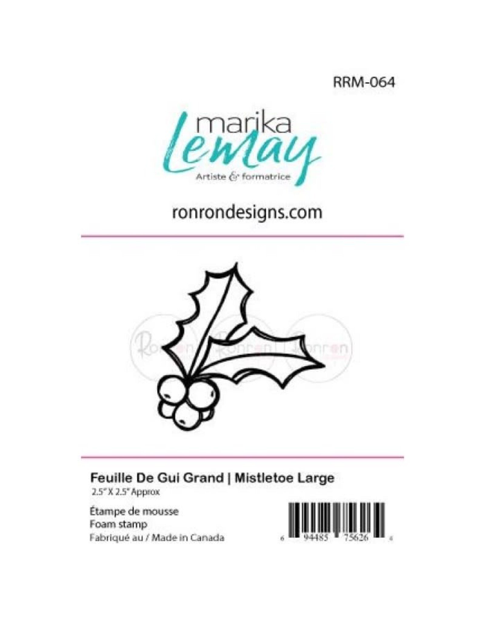 RONRON DESIGNS RONRON DESIGNS FEUILLE DE GUI GRAND FOAM STAMP
