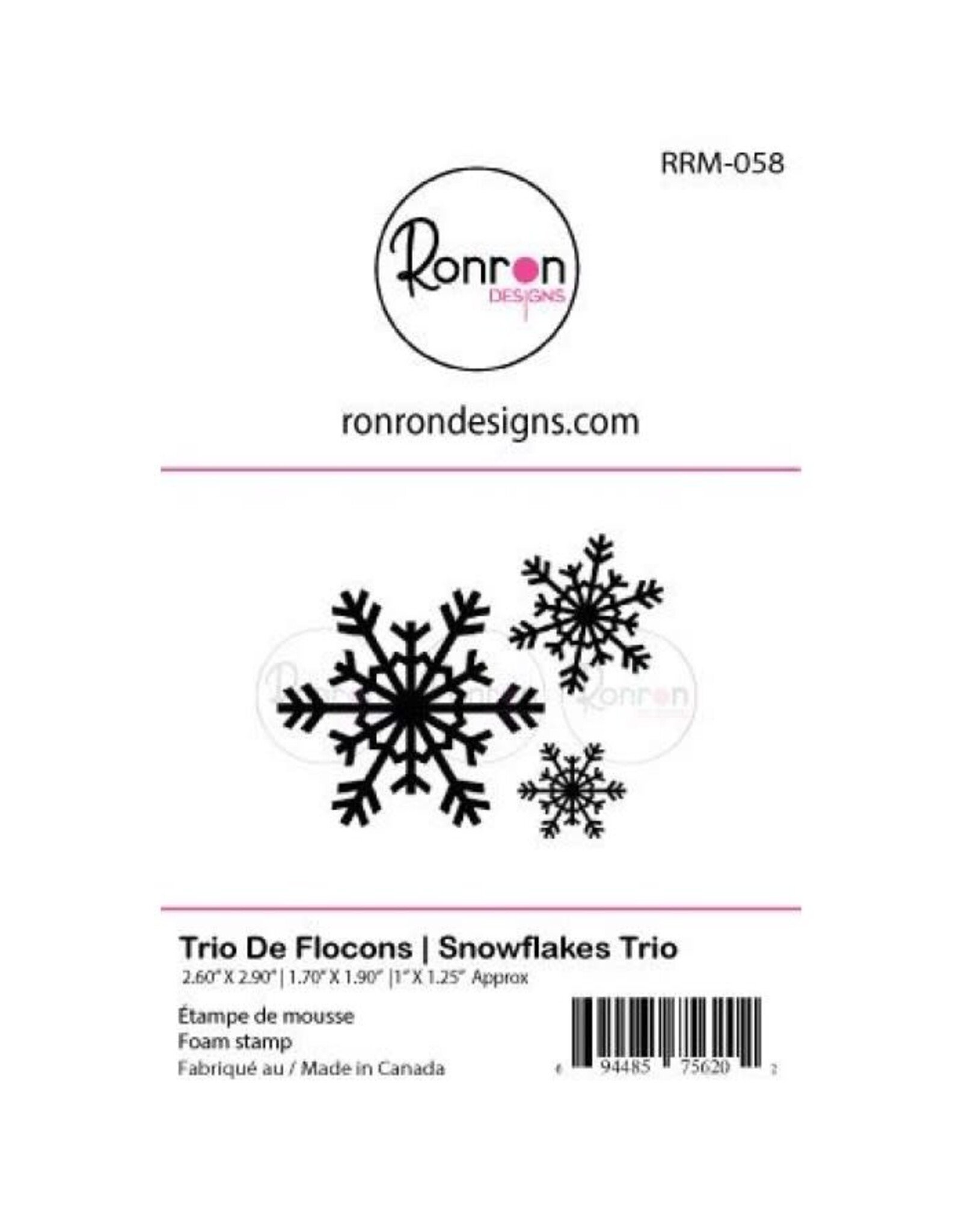 RONRON DESIGNS RONRON DESIGNS TRIO DE FLOCONS FOAM STAMP SET