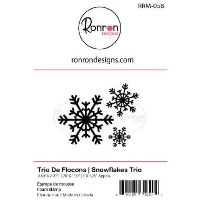 RONRON DESIGNS RONRON DESIGNS TRIO DE FLOCONS FOAM STAMP SET