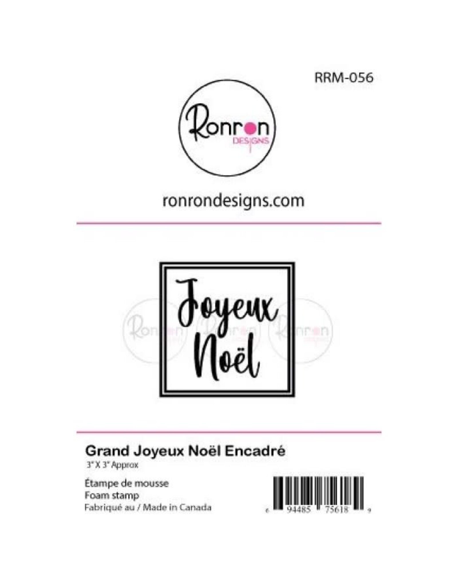 RONRON DESIGNS RONRON DESIGNS GRAND JOYEUX NOËL ENCADRÉ FOAM STAMP