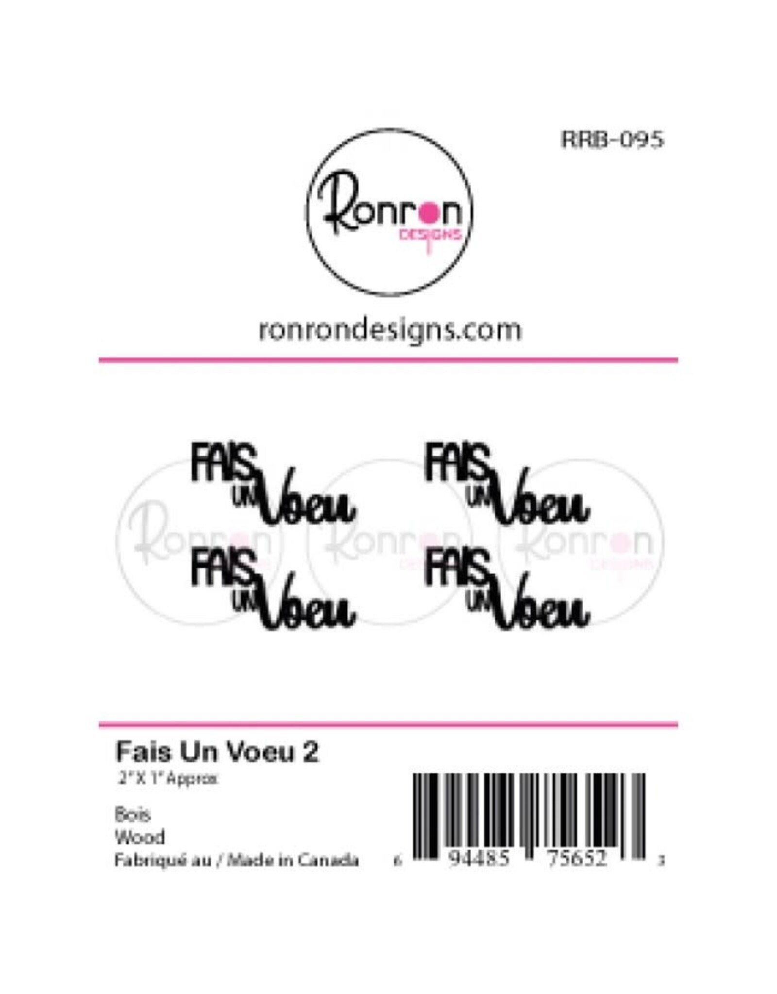 RONRON DESIGNS RONRON DESIGNS FAIS UN VOEU 2 WOOD PIECES