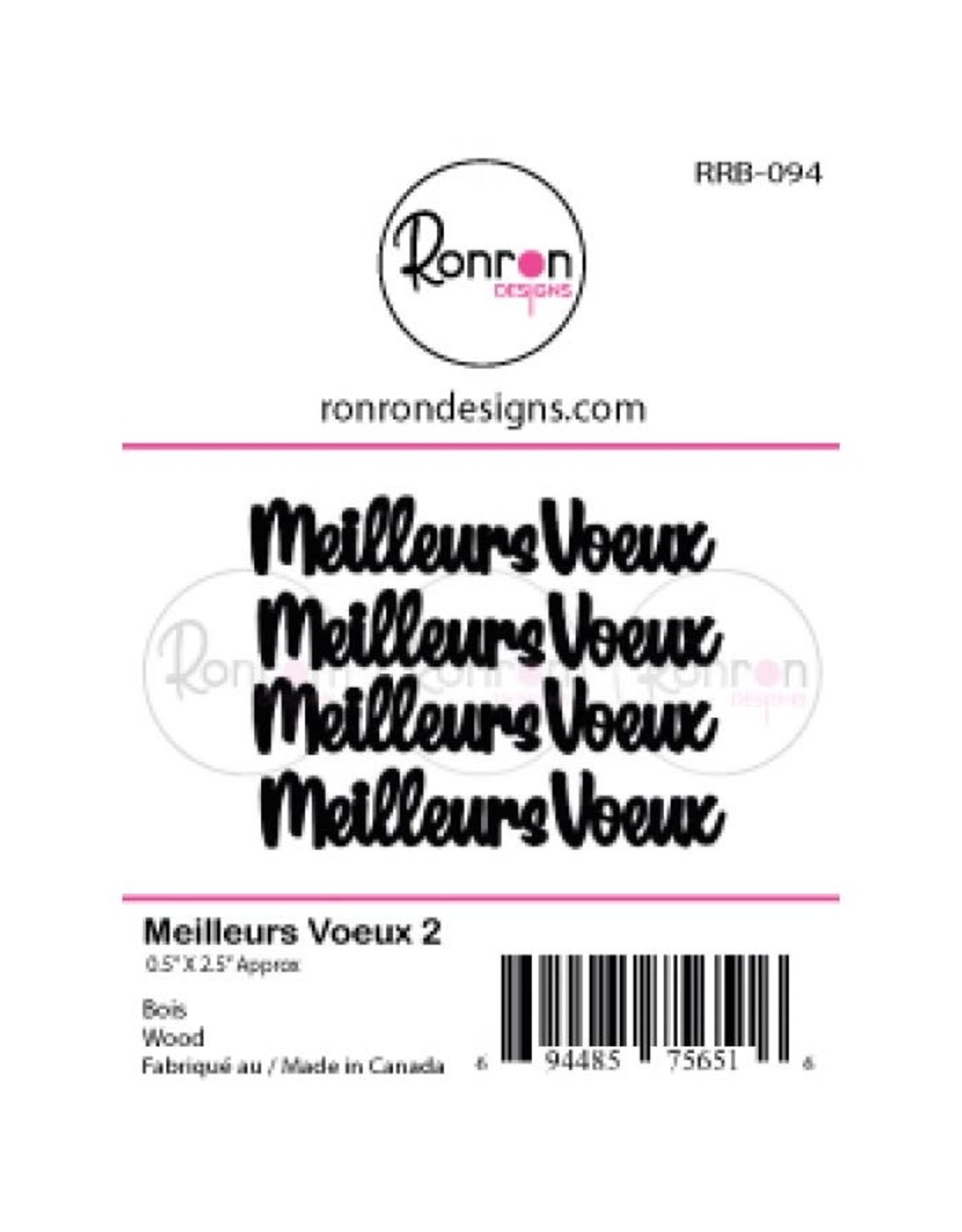 RONRON DESIGNS RONRON DESIGNS MEILLEURS VOEUX 2 WOOD PIECES