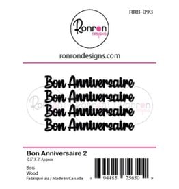 RONRON DESIGNS RONRON DESIGNS BON ANNIVERSAIRE 2 WOOD PIECES