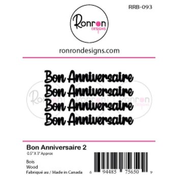 RONRON DESIGNS RONRON DESIGNS BON ANNIVERSAIRE 2 WOOD PIECES
