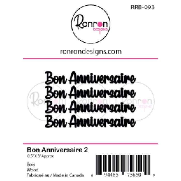 RONRON DESIGNS RONRON DESIGNS BON ANNIVERSAIRE 2 WOOD PIECES