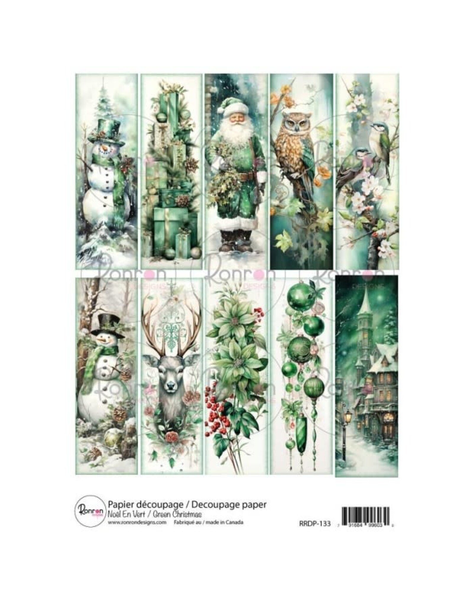 RONRON DESIGNS RONRON DESIGNS NOËL EN VERT RICE PAPER