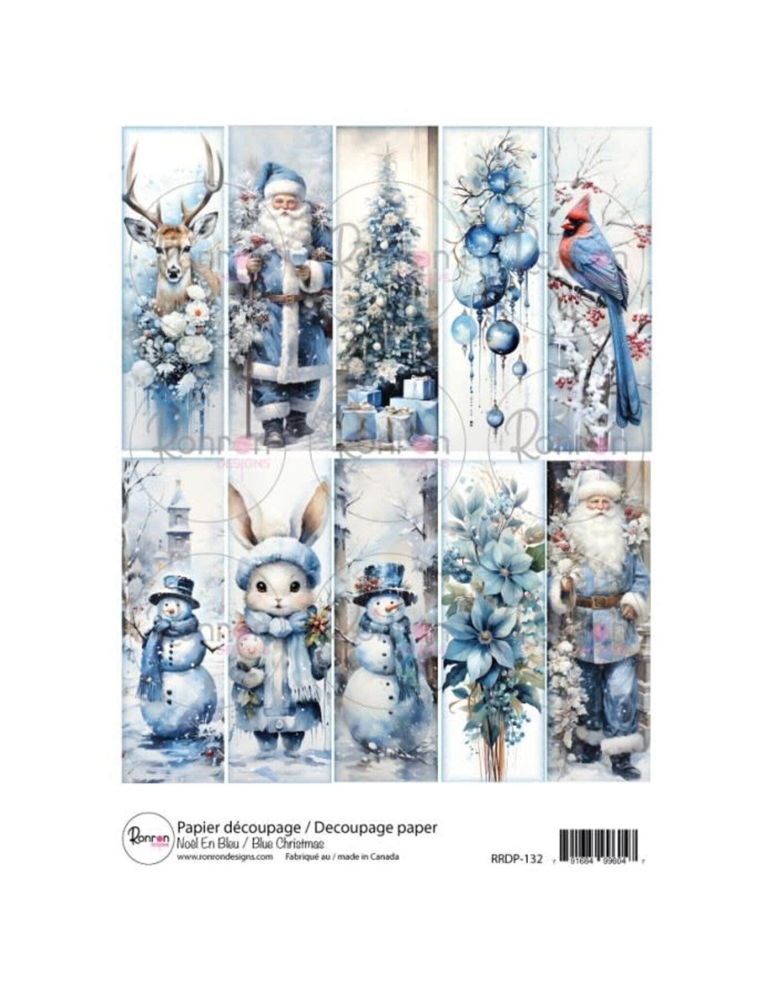 RONRON DESIGNS RONRON DESIGNS NOËL EN BLEU RICE PAPER