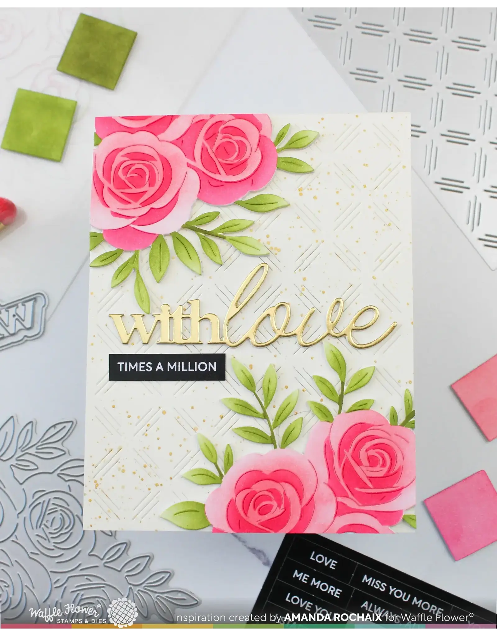 WAFFLE FLOWER WAFFLE FLOWER WITH LOVE WORD DIE SET