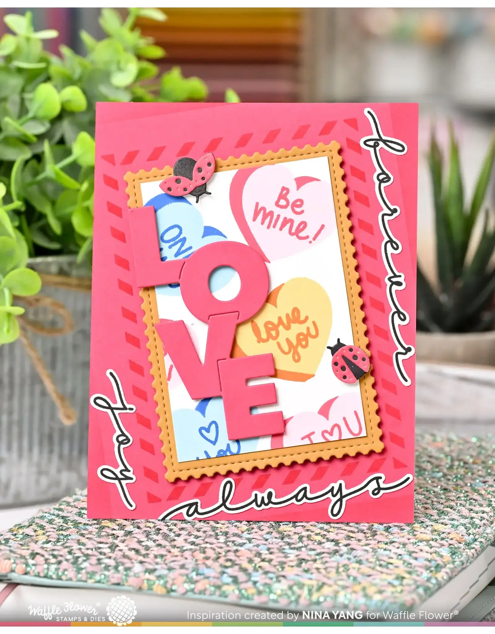 WAFFLE FLOWER WAFFLE FLOWER SHAPE OF MY HEART CLEAR STAMP SET