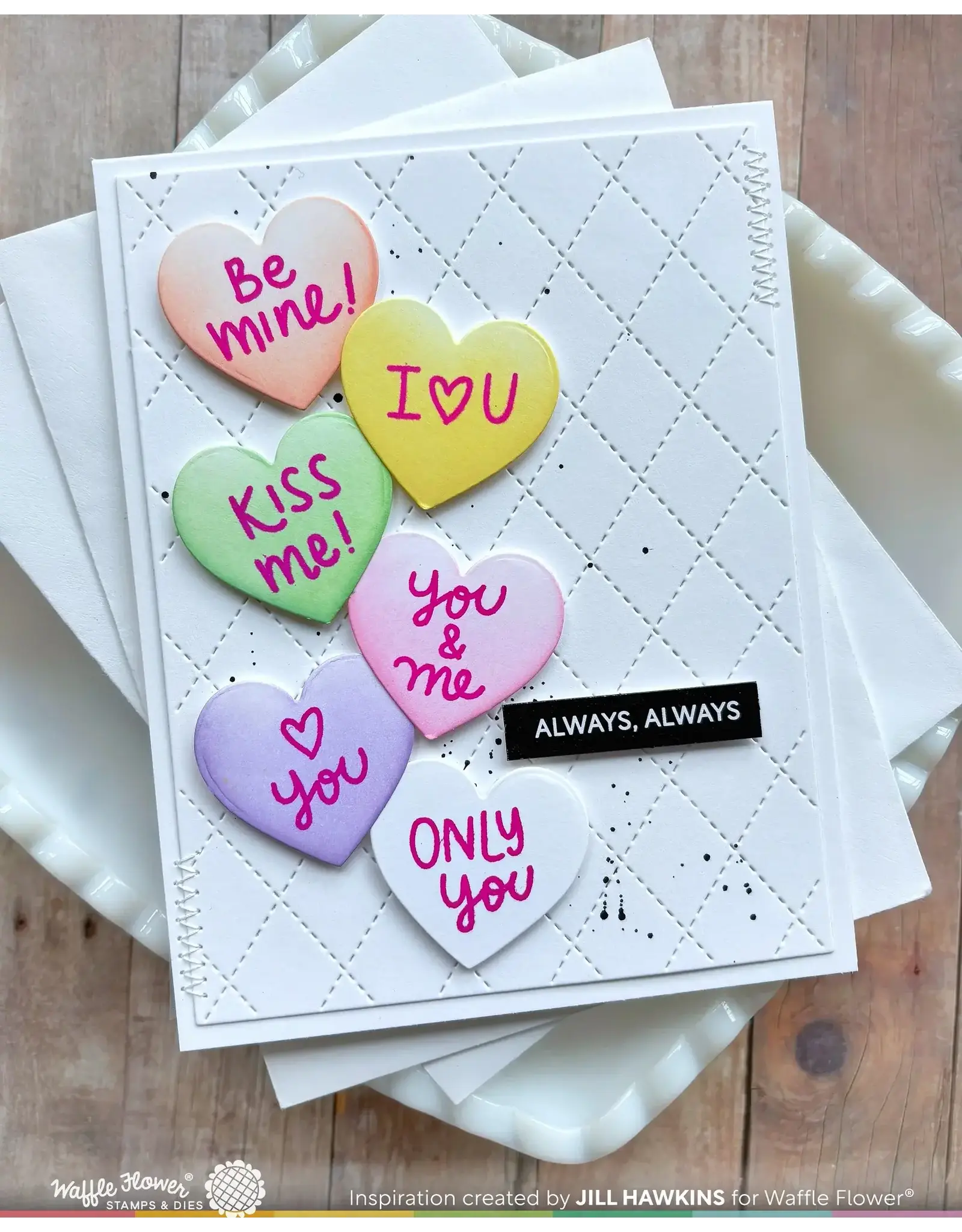 WAFFLE FLOWER WAFFLE FLOWER SHAPE OF MY HEART CLEAR STAMP SET