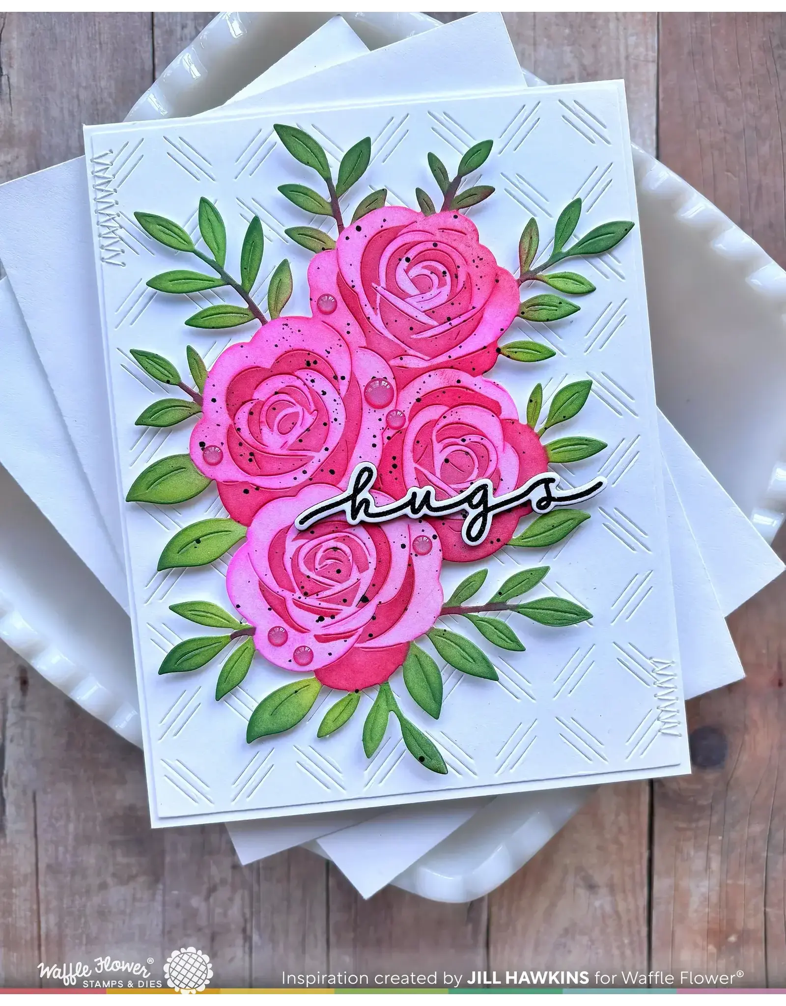 WAFFLE FLOWER WAFFLE FLOWER ROSE BOUQUET STENCIL SET