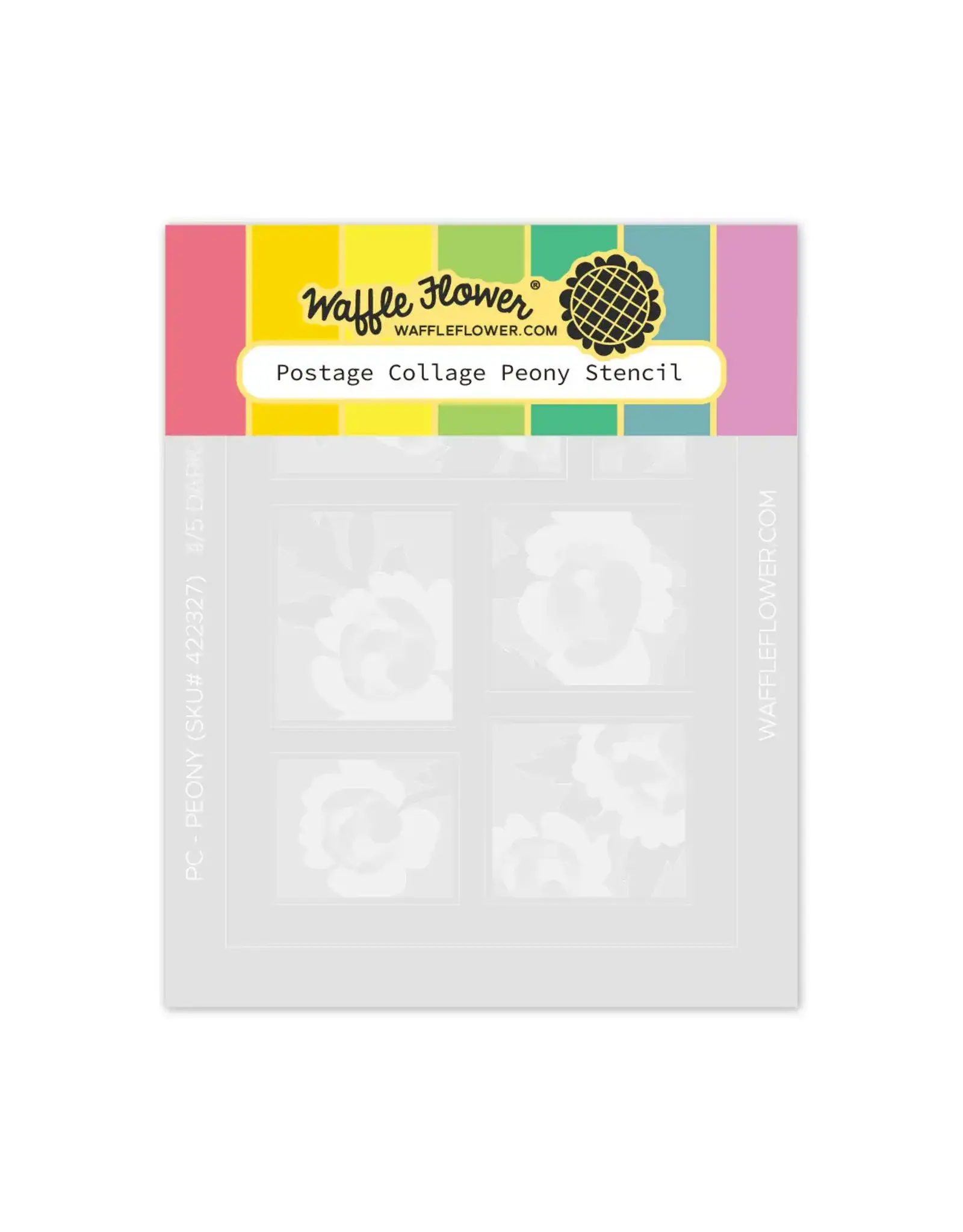 WAFFLE FLOWER WAFFLE FLOWER POSTAGE COLLAGE PEONY STENCIL SET