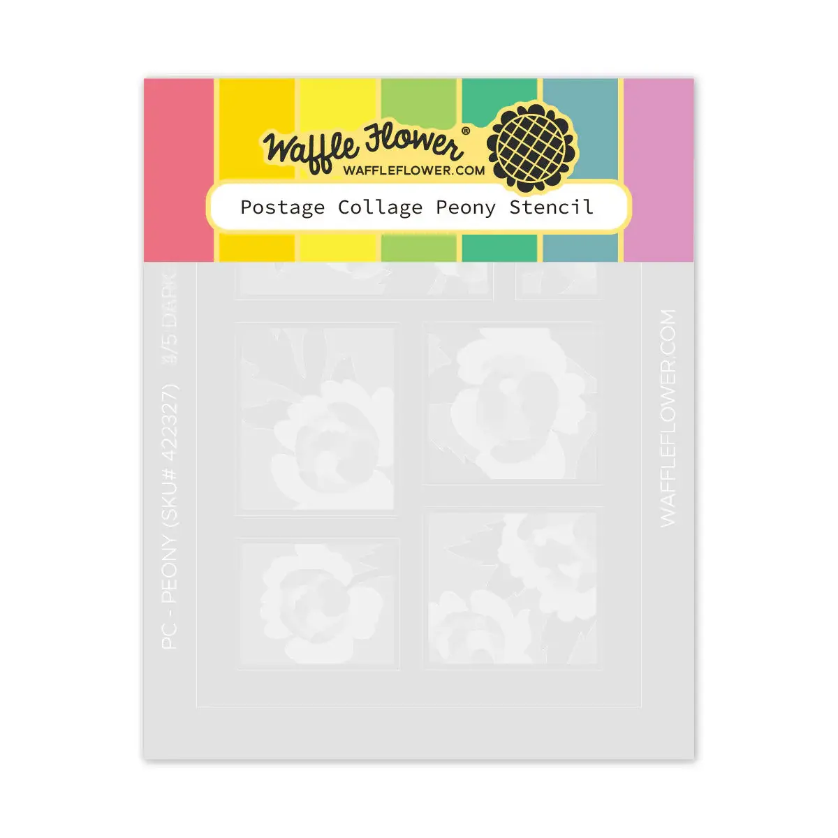 WAFFLE FLOWER WAFFLE FLOWER POSTAGE COLLAGE PEONY STENCIL SET