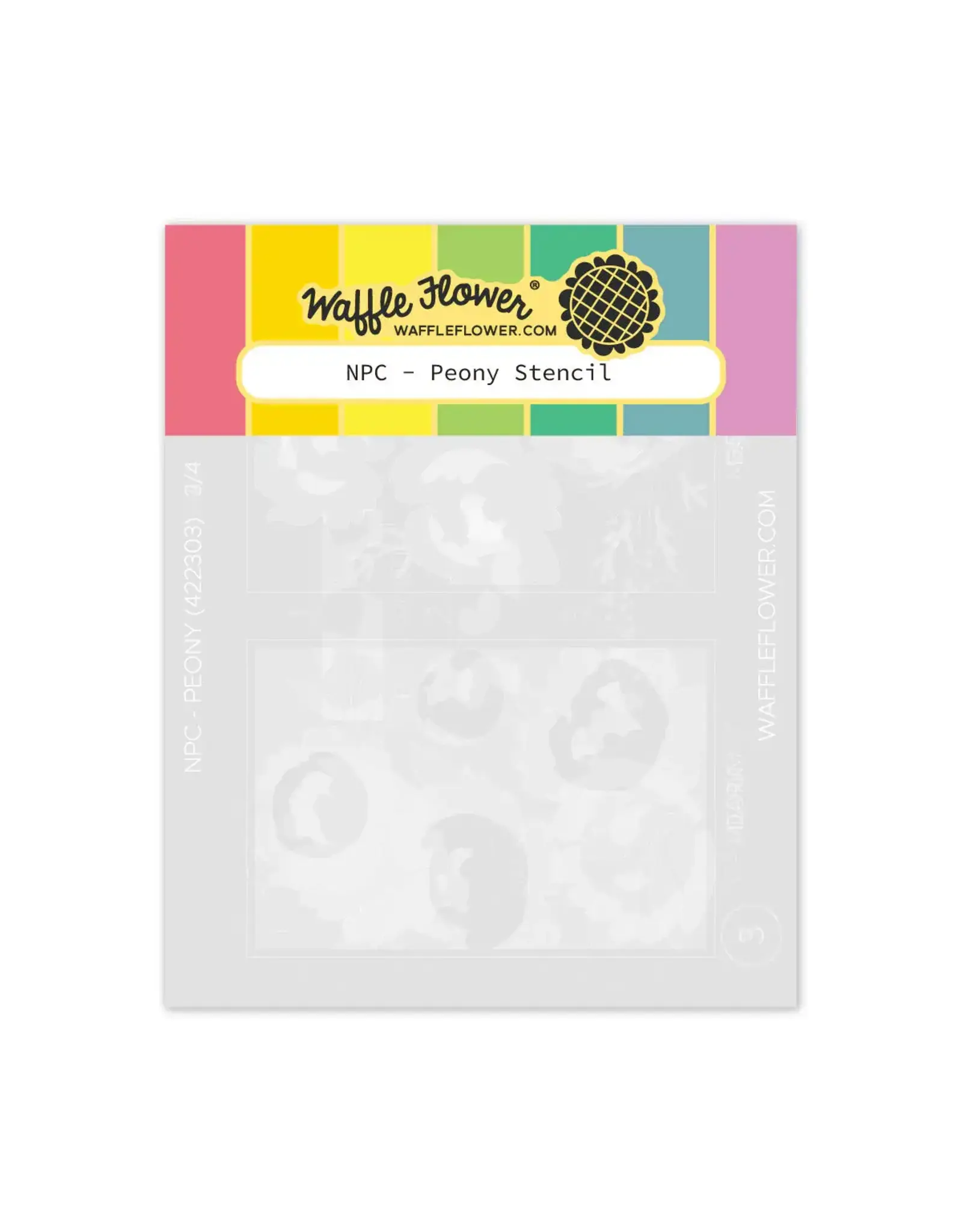 WAFFLE FLOWER WAFFLE FLOWER NESTING POSTAGE COLLAGE PEONY STENCIL SET