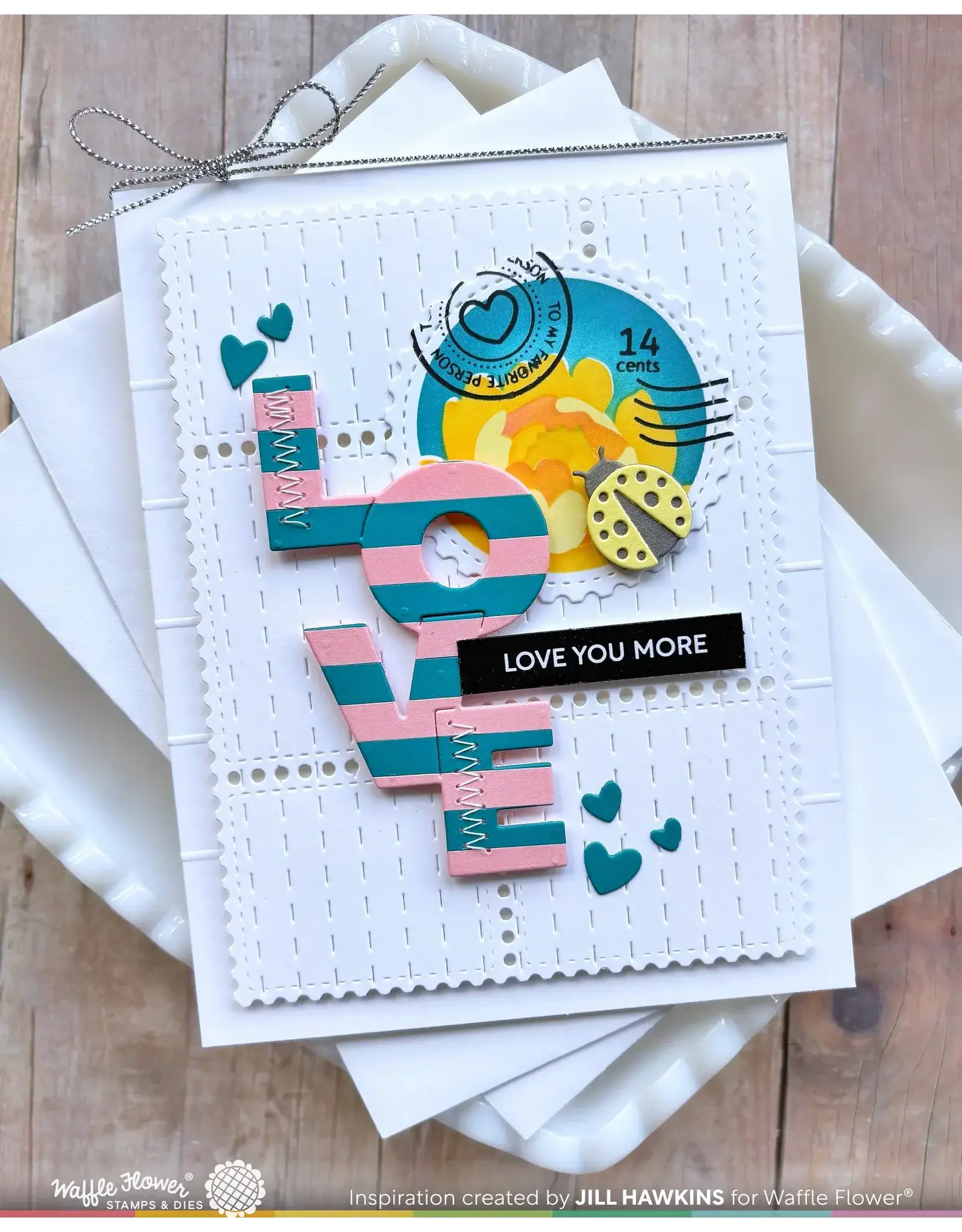 WAFFLE FLOWER WAFFLE FLOWER OVERLAPPING VERTICAL LOVE WORD DIE