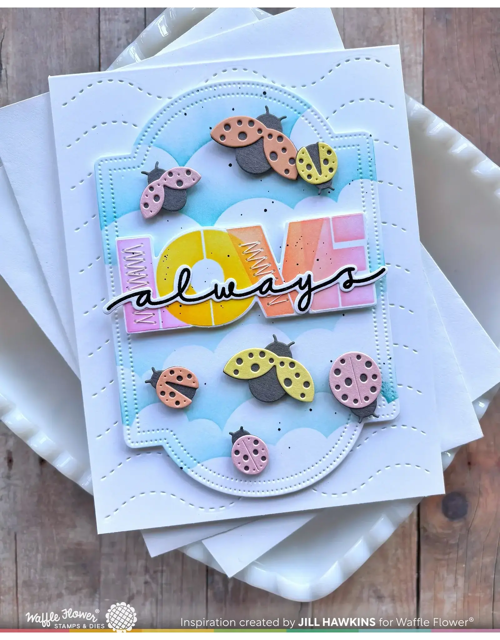 WAFFLE FLOWER WAFFLE FLOWER OVERLAPPING LOVE DIE-N-STENCIL