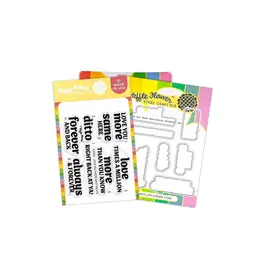 WAFFLE FLOWER WAFFLE FLOWER LOVE YOU MORE SENTIMENTS CLEAR STAMP SET AND DIE COMBO