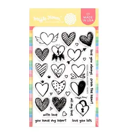 WAFFLE FLOWER WAFFLE FLOWER INSIDE ACCENTS - HEARTS CLEAR STAMP SET