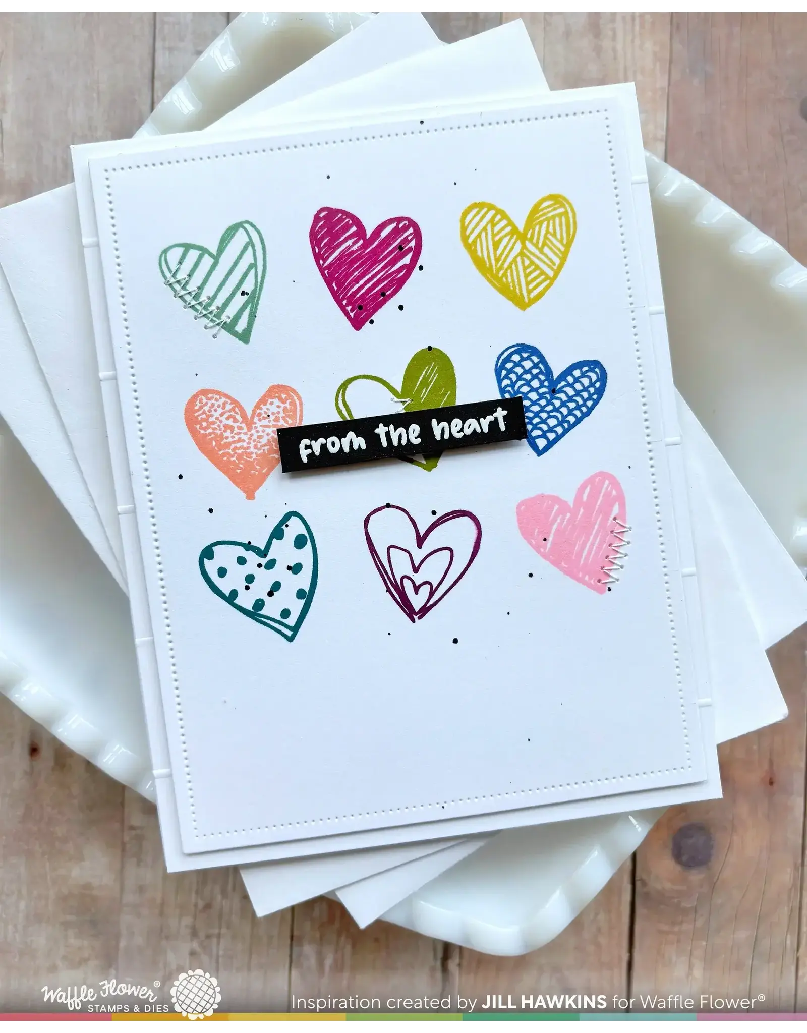 WAFFLE FLOWER WAFFLE FLOWER INSIDE ACCENTS - HEARTS CLEAR STAMP SET