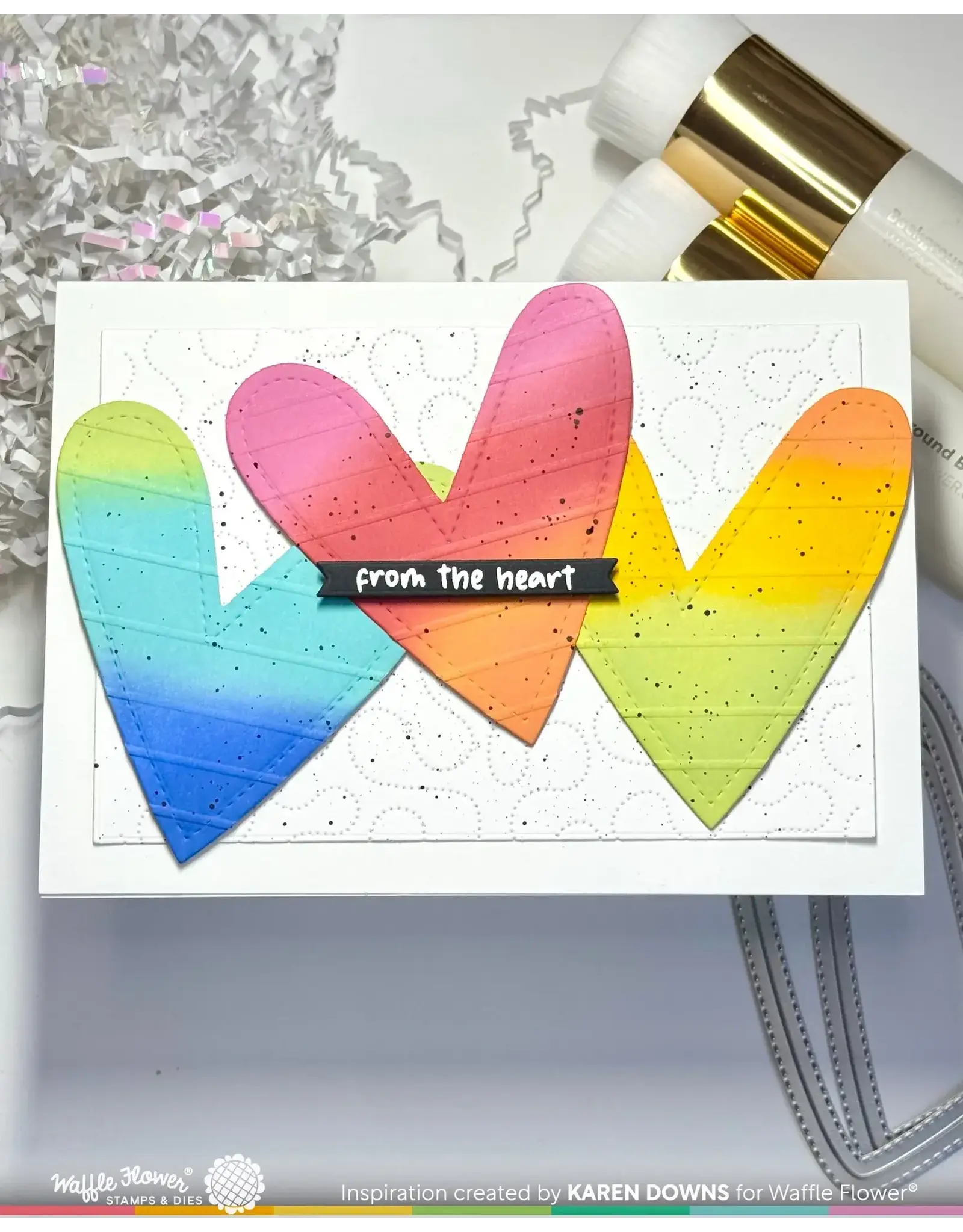 WAFFLE FLOWER WAFFLE FLOWER INSIDE ACCENTS - HEARTS CLEAR STAMP SET