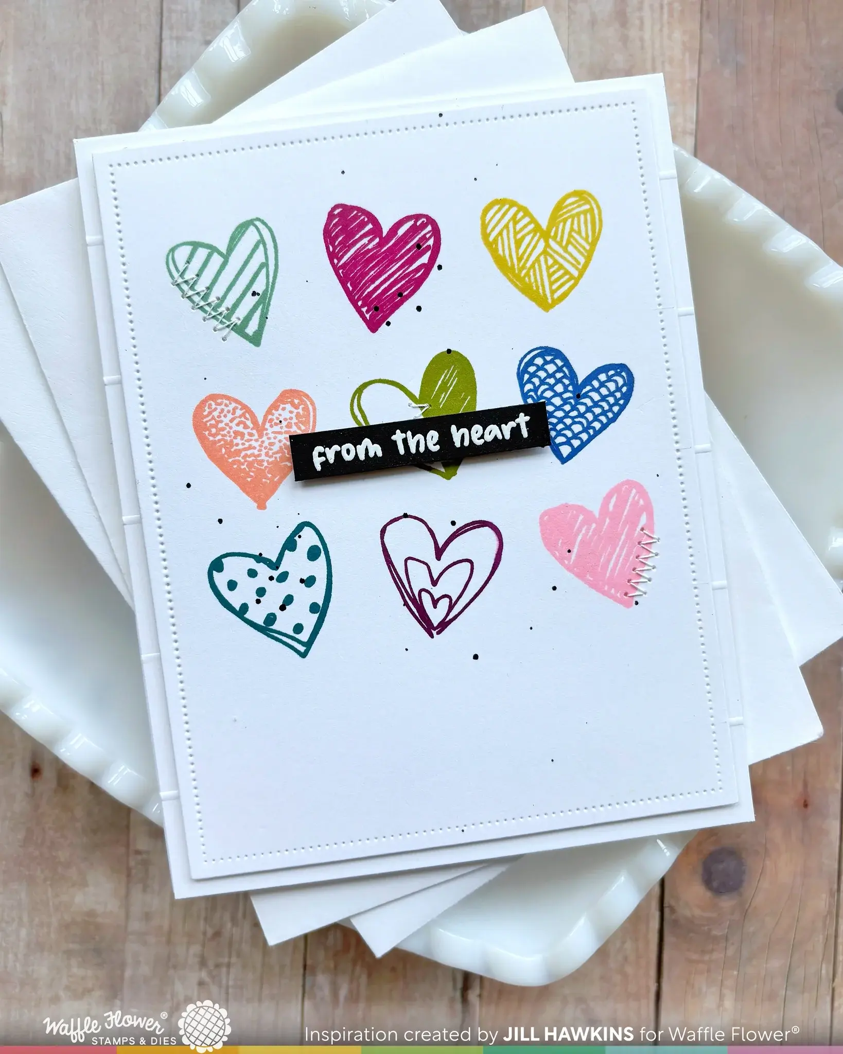 WAFFLE FLOWER WAFFLE FLOWER INSIDE ACCENTS - HEARTS CLEAR STAMP SET