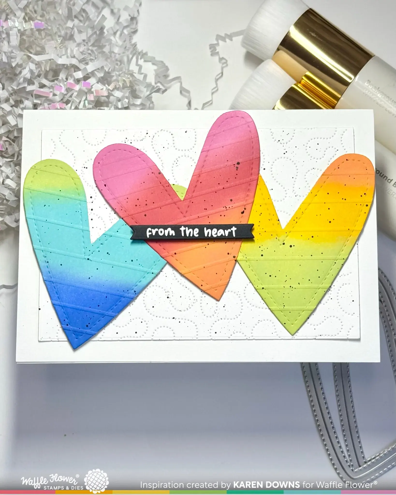 WAFFLE FLOWER WAFFLE FLOWER INSIDE ACCENTS - HEARTS CLEAR STAMP SET