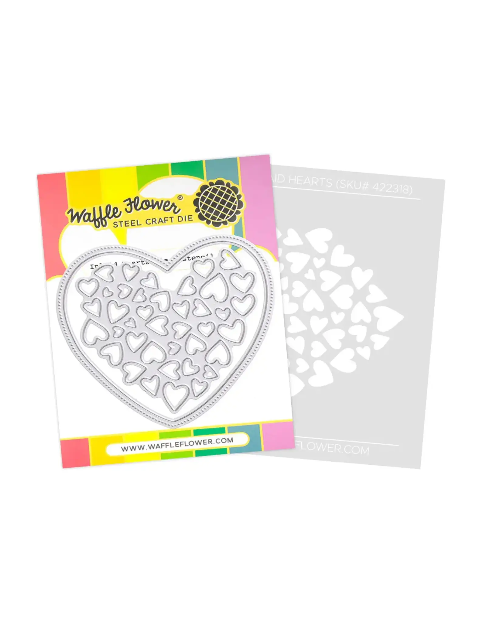 WAFFLE FLOWER WAFFLE FLOWER INLAID HEARTS DIE-N-STENCIL