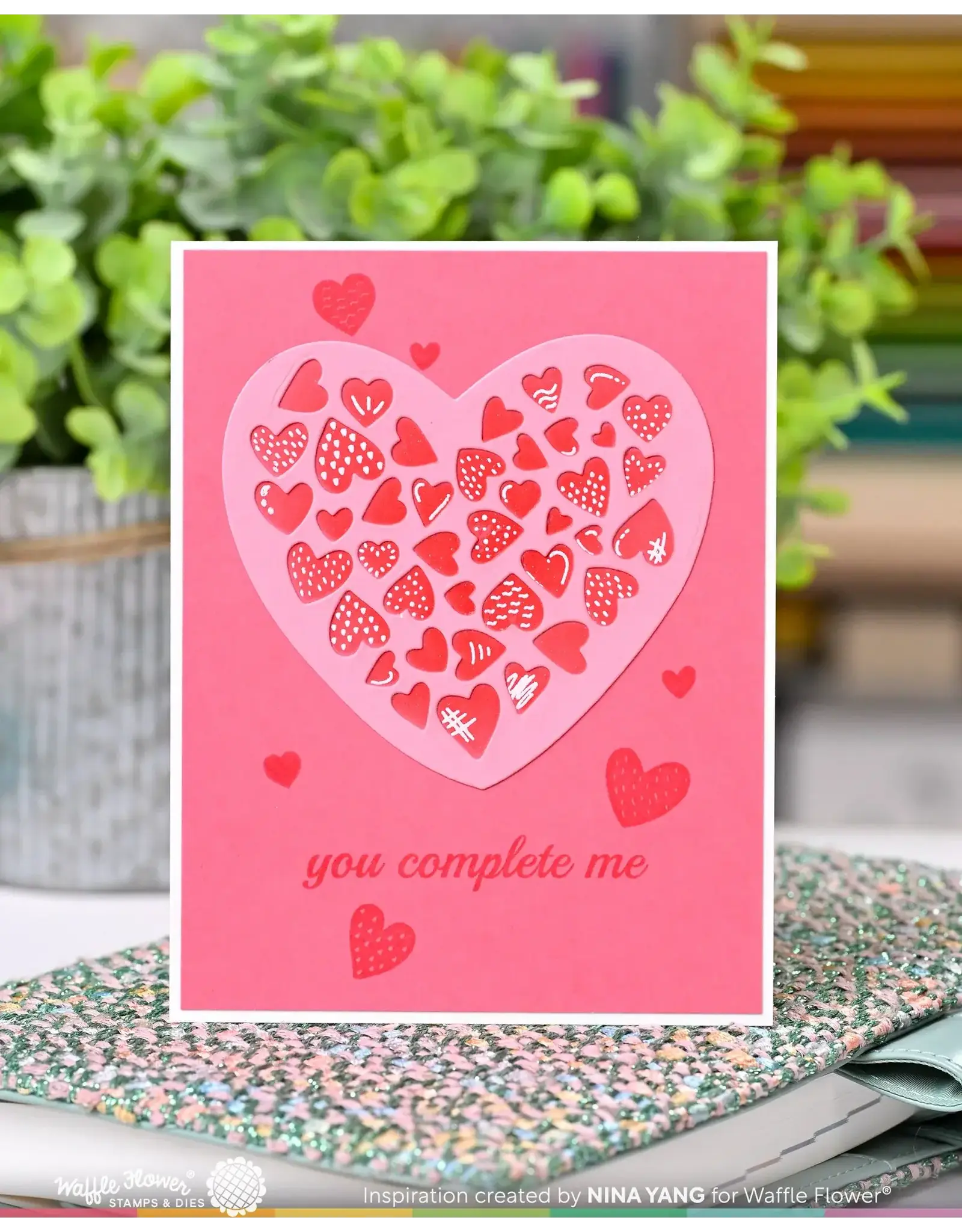 WAFFLE FLOWER WAFFLE FLOWER INLAID HEARTS DIE-N-STENCIL