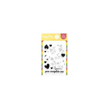 WAFFLE FLOWER WAFFLE FLOWER INLAID HEARTS DETAIL CLEAR STAMP SET