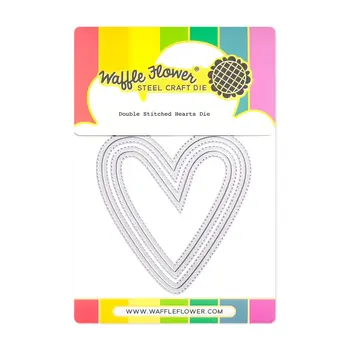 WAFFLE FLOWER WAFFLE FLOWER DOUBLE STITCHED HEARTS DIE SET