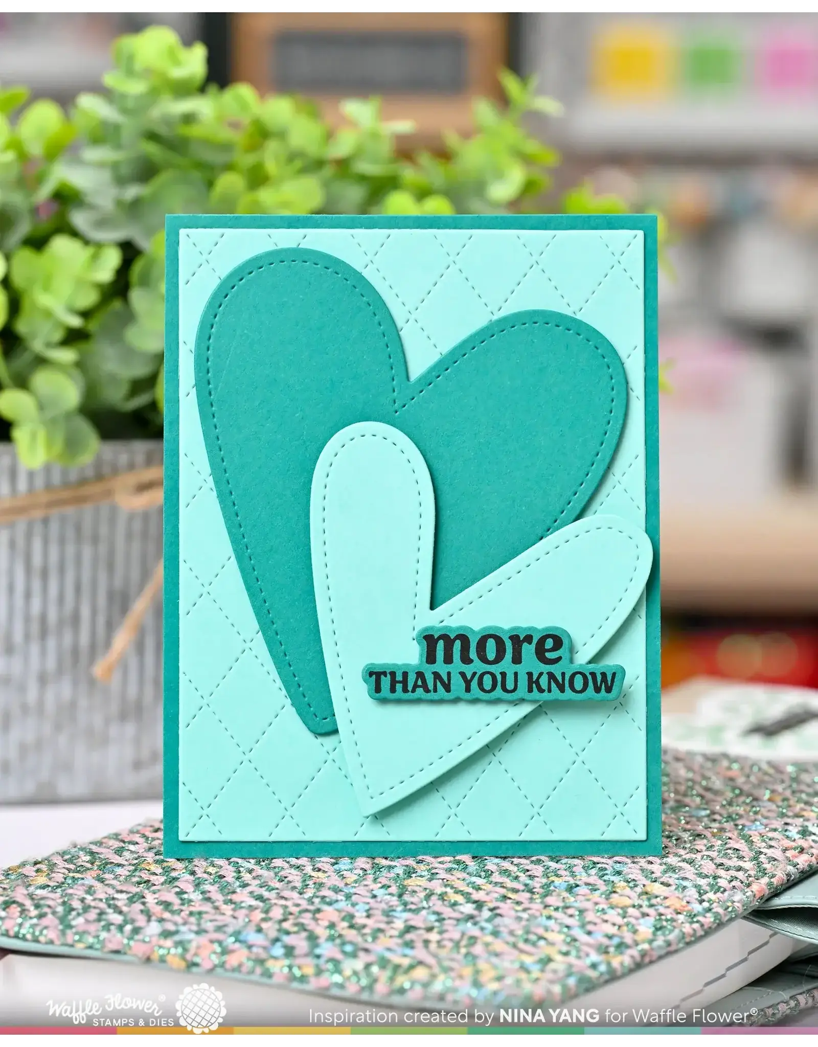 WAFFLE FLOWER WAFFLE FLOWER DOUBLE STITCHED HEARTS DIE SET