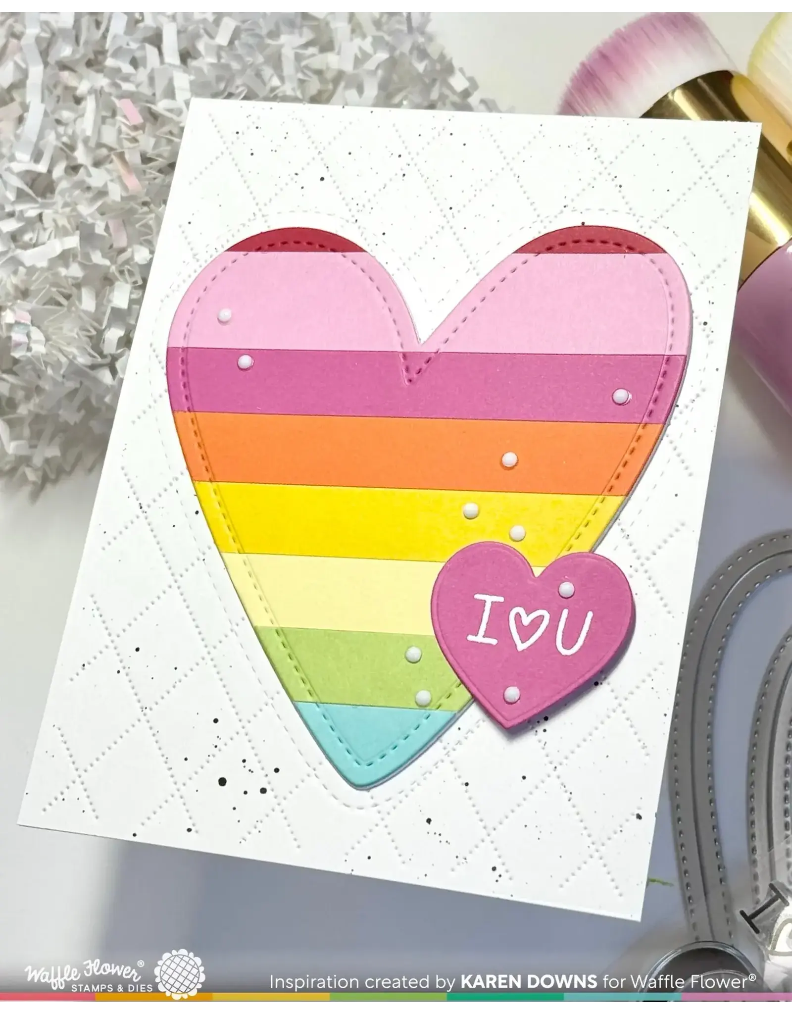WAFFLE FLOWER WAFFLE FLOWER DOUBLE STITCHED HEARTS DIE SET