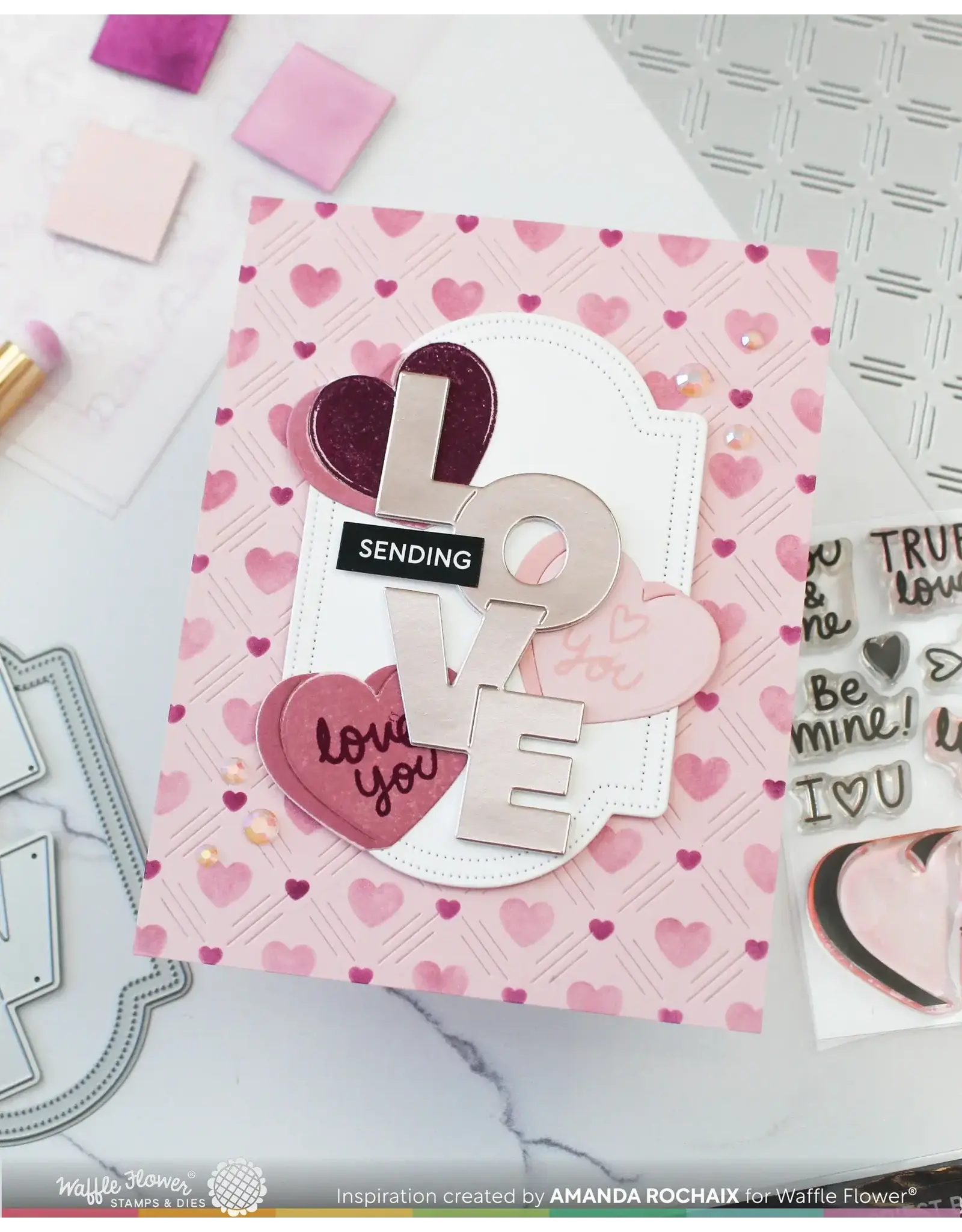 WAFFLE FLOWER WAFFLE FLOWER DASHED LATTICE TEXTURE DIE