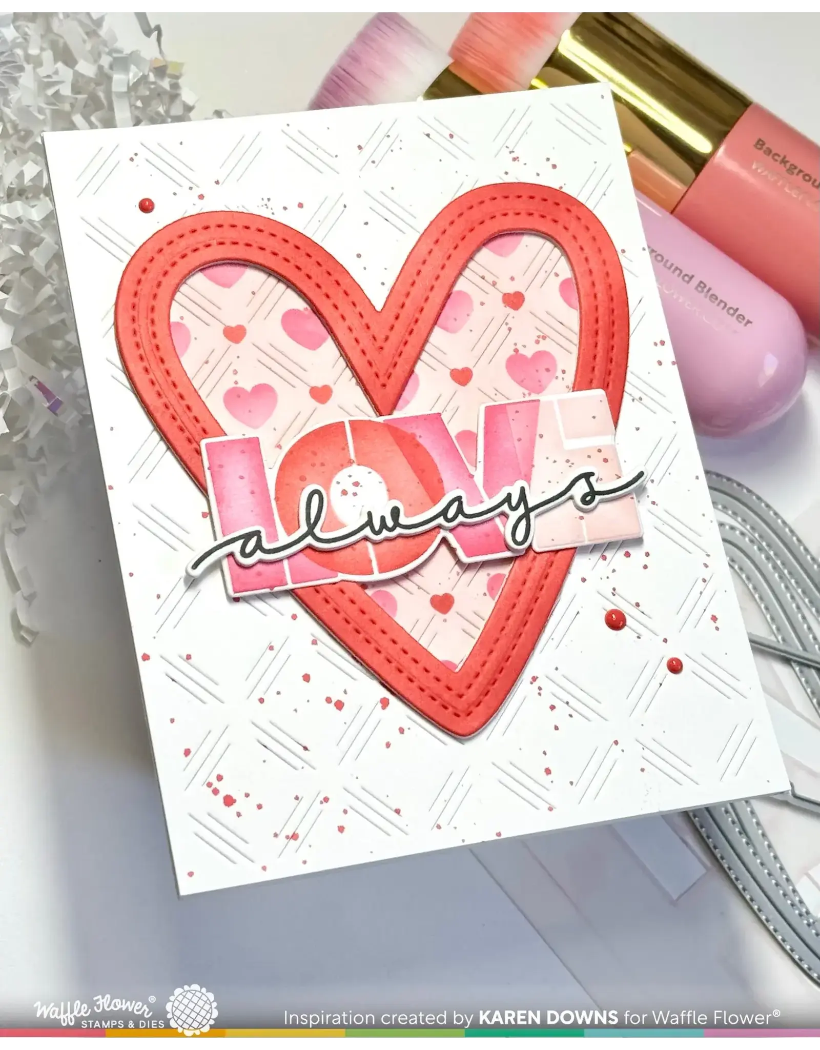 WAFFLE FLOWER WAFFLE FLOWER DASHED LATTICE HEARTS STENCIL SET